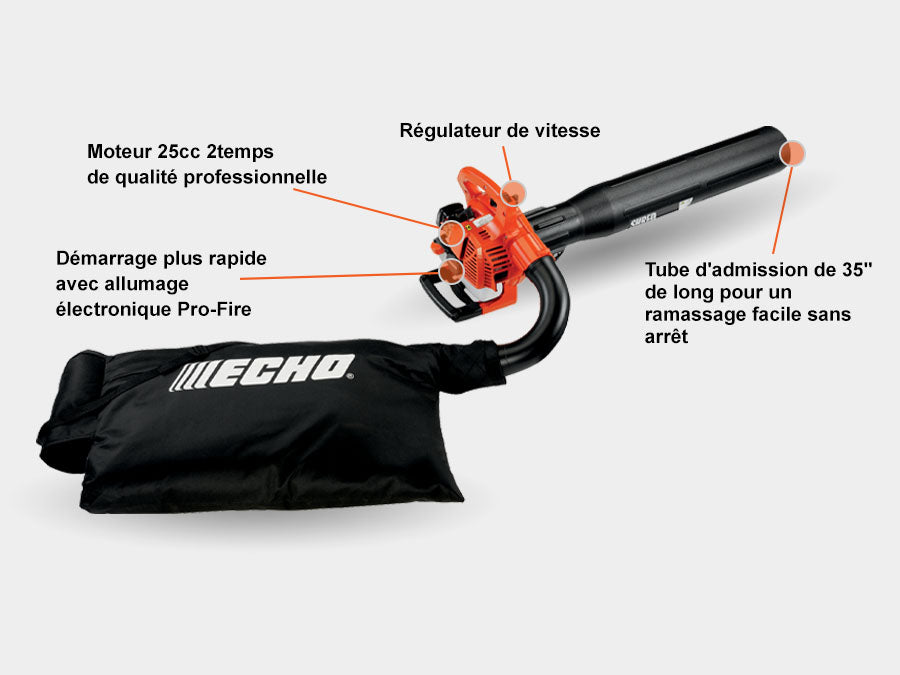 SOUFFLEUR À FEUILLES ASPIRATEUR/DÉCHIQUETEUR ECHO ES-250